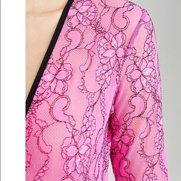 325$-Natasha Zinko Hot Pink Lace Bodysuit 34/0 NWT - Picture 4 of 14